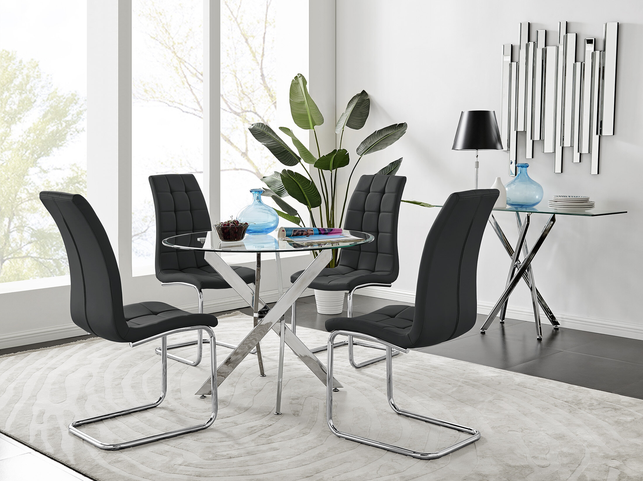 samirah dining set with 4 chairs