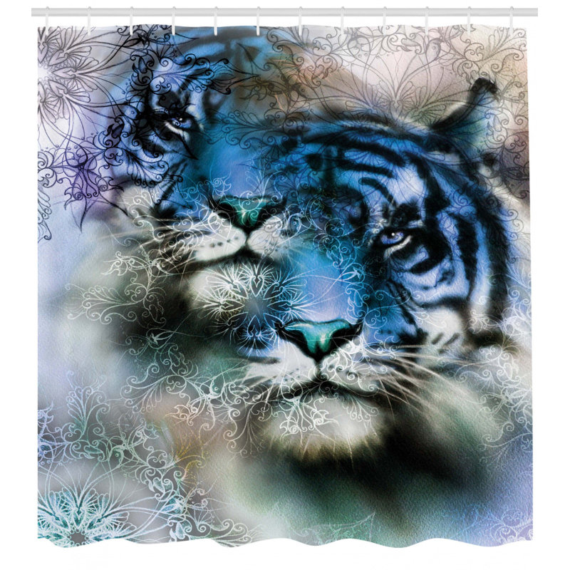 World Menagerie Naestved Animal Two Tiger Safari Cat African Wild Furious Life Big Animals Art Print Single Shower Curtain Wayfair
