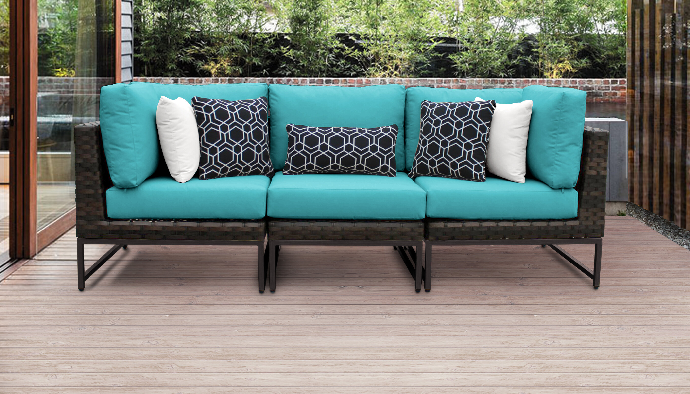 outdoor sectional with thick cushions