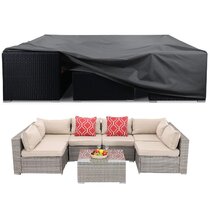 200 * 160 * 70CM Hongzer Patio Cover Large Outdoor Sectional Patio Furniture Cover with PU Coating Protective Cover for Garden Waterproof Dust Proof Anti UV/Wind Table Chair Sofa Covers 
