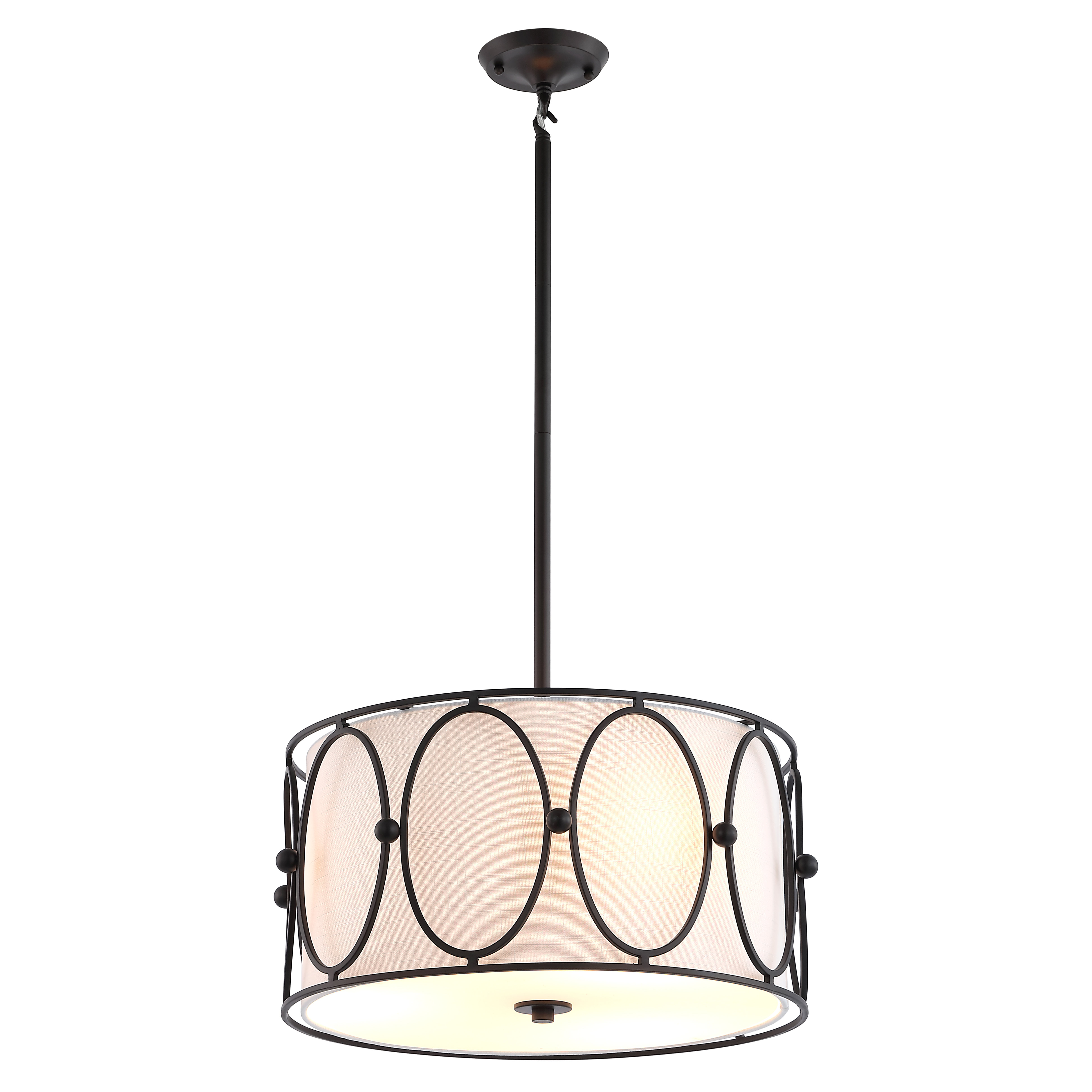 Everly Quinn Figaro 3-Light Unique / Statement Drum Chandelier ...