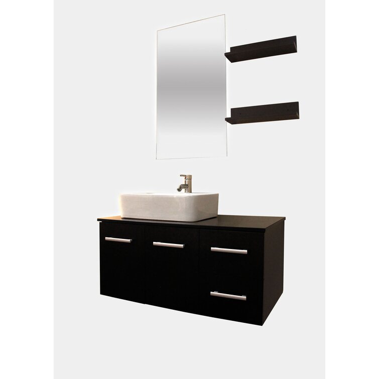 Luxury kokols vanity set Kokols 36 Wall Mounted Single Bathroom Vanity Set With Mirror Wayfair
