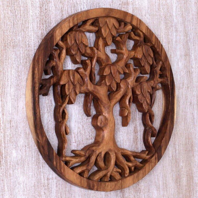 Red Barrel Studio® Bali Banyan Tree Wood Relief Panel | Wayfair