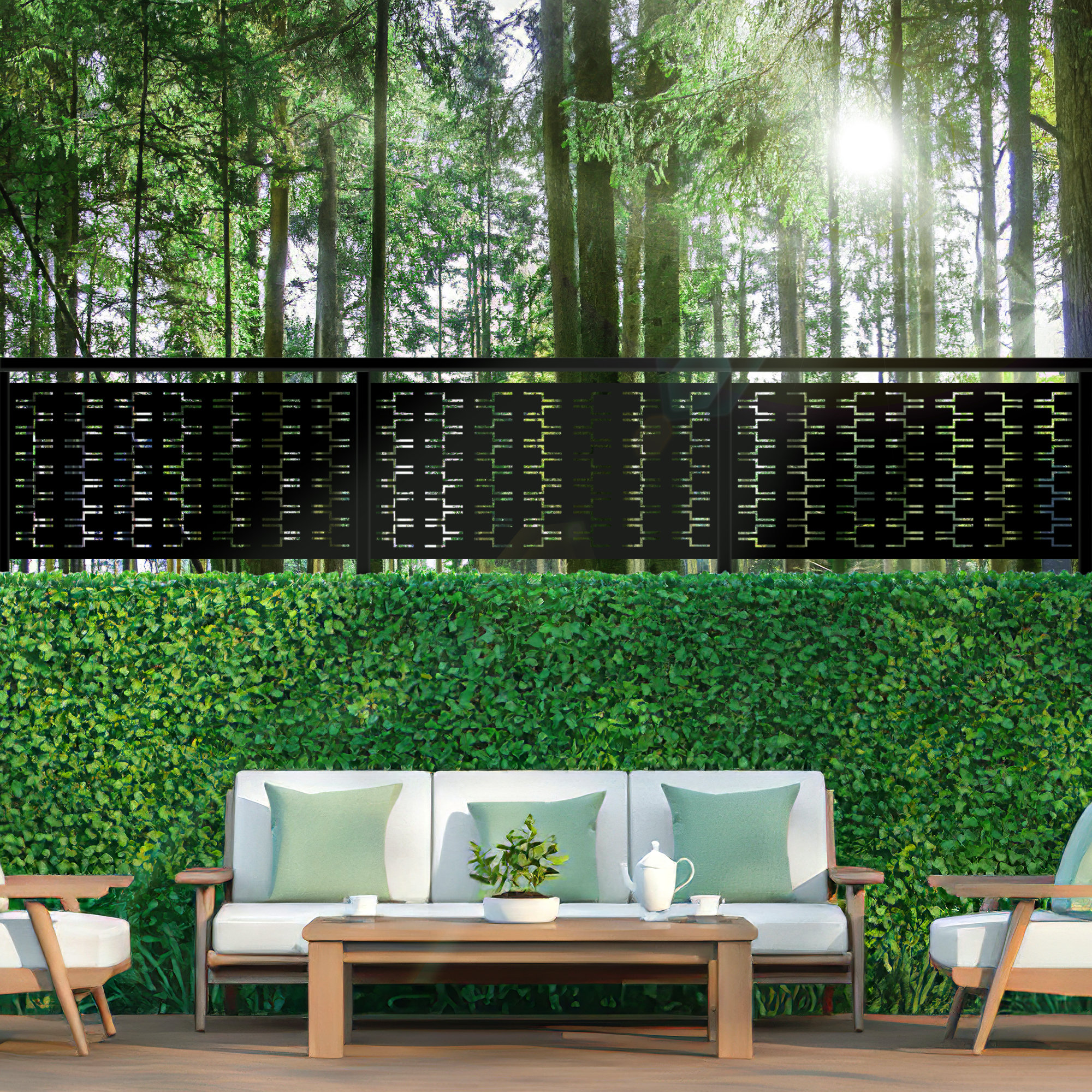 MAYEERTY 6 ft. H x 4 ft. W Metal Privacy Screen Wayfair