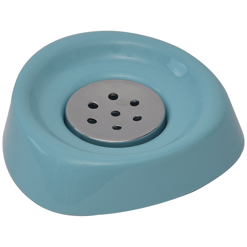 Pink Freestanding Soap Dish From Plastic With Rubber Finish