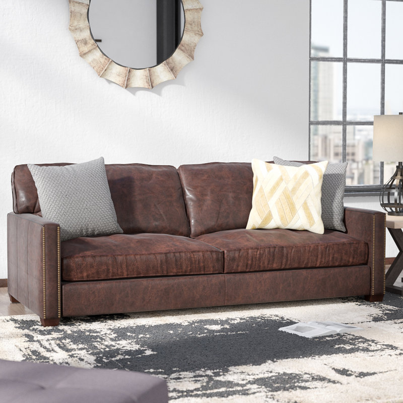 Trent Austin Design Grandfield Nailhead Leather Sofa Reviews
