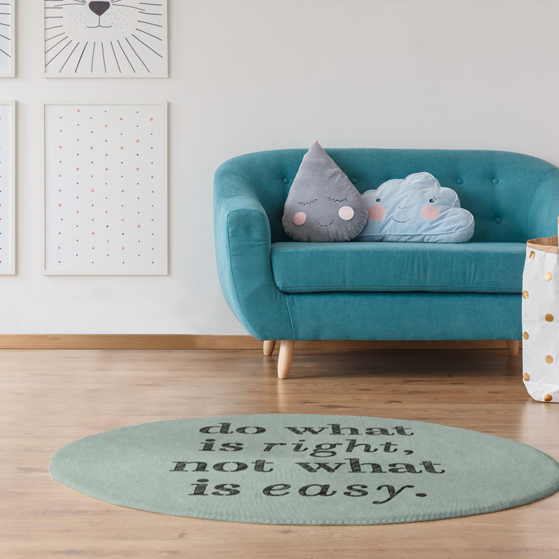 East Urban Home Handwritten Do What Is Right Quote Poly Chenille Rug Wayfair