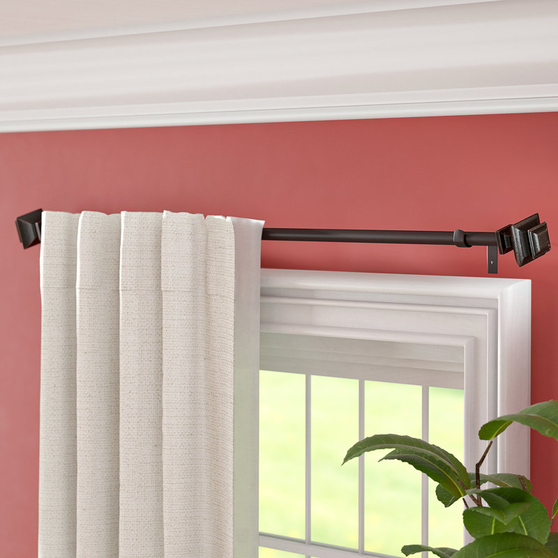 Three Posts Atlanta Core Square Telescoping Drapery Rod Set
