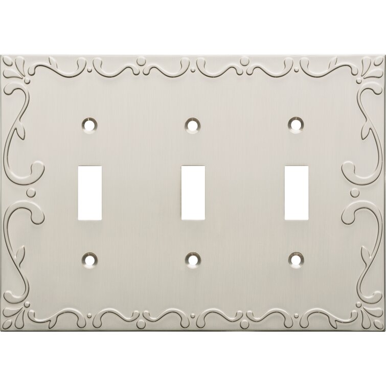 3 Gang White Switch Wall Plate 