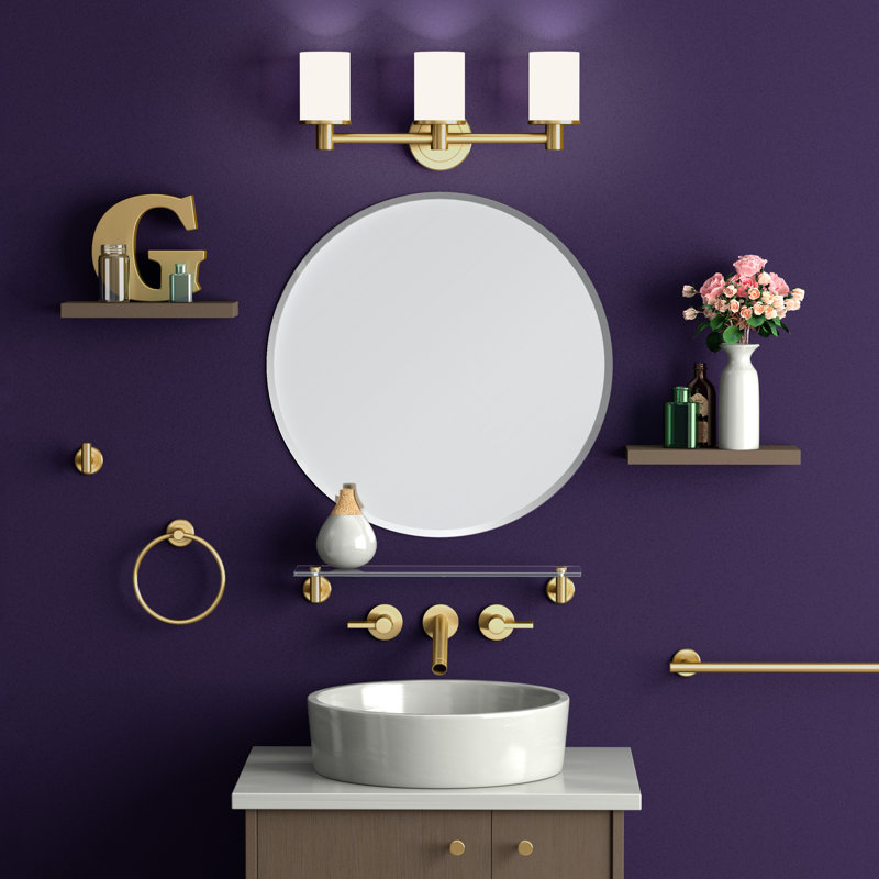 Gatco Round Flush Mount Beveled Frameless Bathroom Vanity Mirror Reviews Wayfair