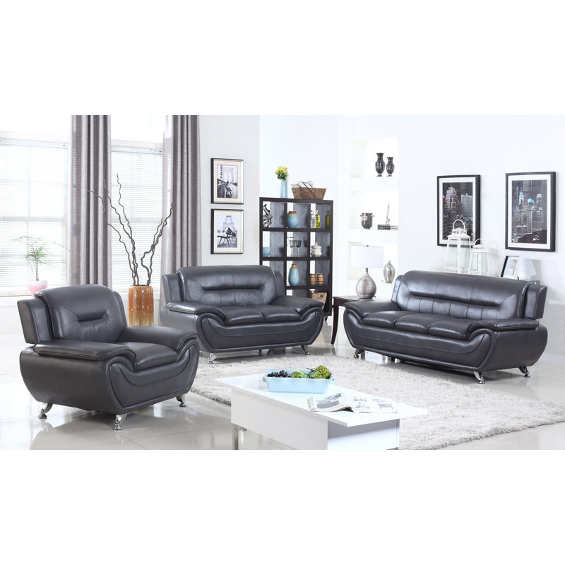 Ebern Designs Brose 62 Wide Faux Leather Pillow Top Arm Loveseat Reviews Wayfair