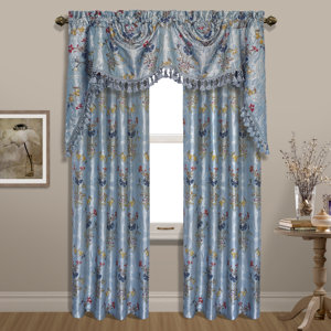 Jewel Nature/Floral Blackout Rod Pocket Single Curtain Panel