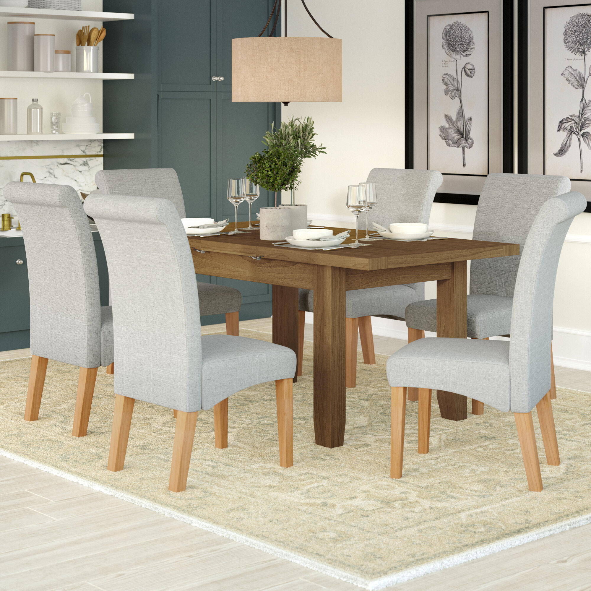 Three Posts Berwick Extendable Dining Table And 6 Chairs Reviews