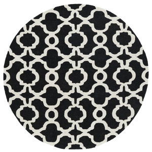 Vanauken Hand-Tufted Black / Ivory Area Rug