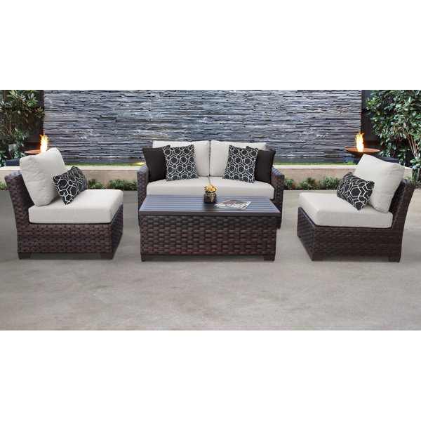 Red Barrel Studio Wrobel 5 Piece Outdoor Wicker Patio Furniture Piece Outdoor Wicker Patio Furniture