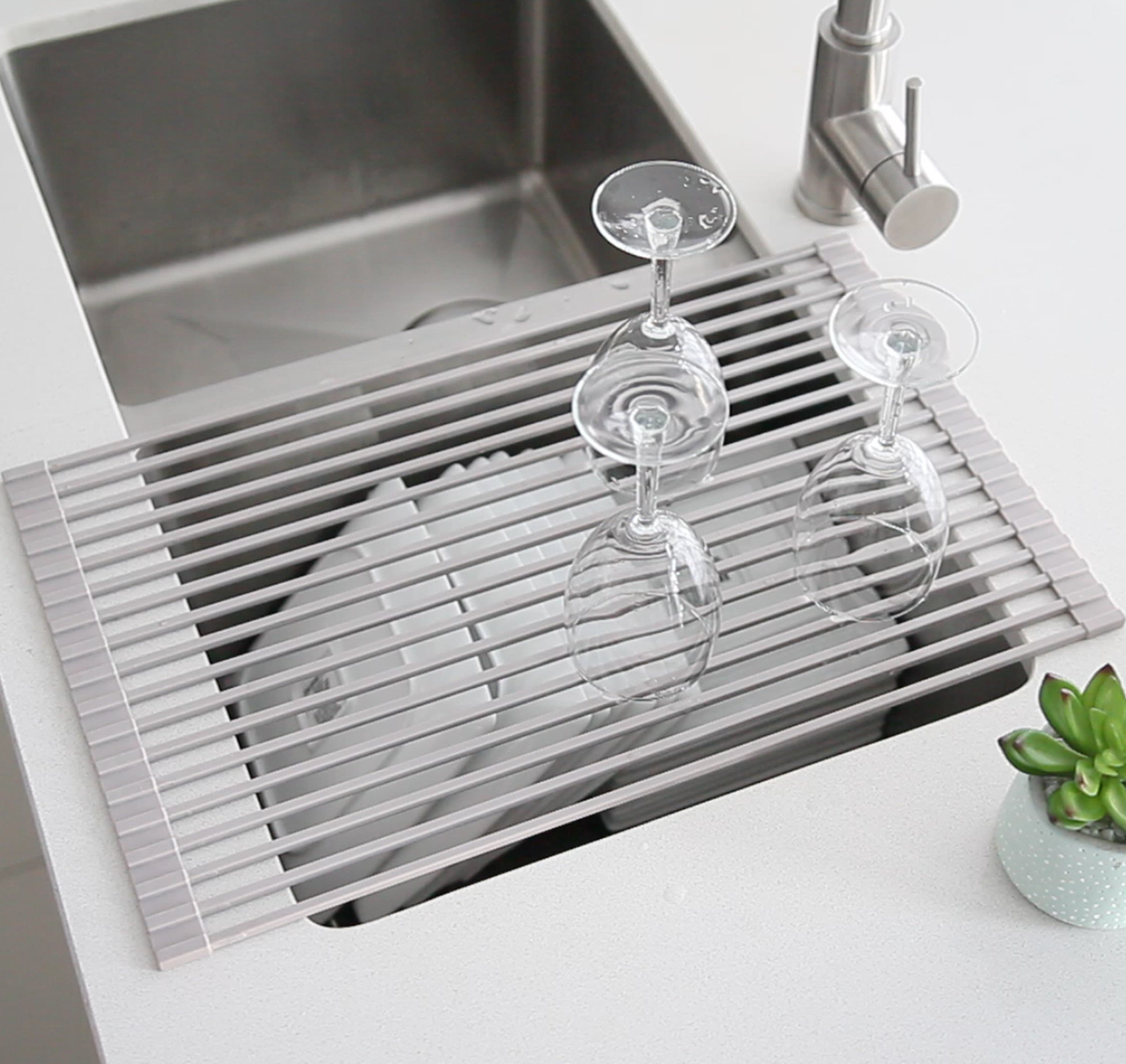 in the sink drying rack