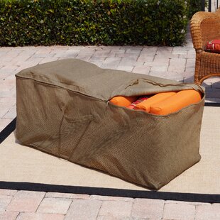 1xGrey Square Outdoor Cushion Storage Bag Large Patio Cushion Cover Storage Bag with Zipper Handles Waterproof for Furniture Seat Cushions 32x32x24in 