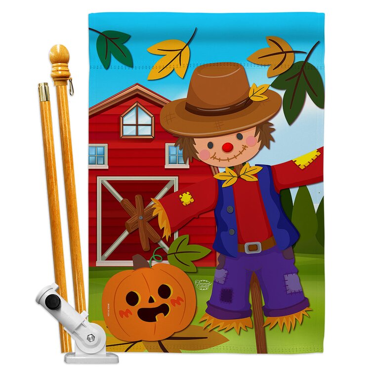 28'' x 40'' Happy Harvest Autumn Scarecrow Pumpkin Home Garden Flag Decor