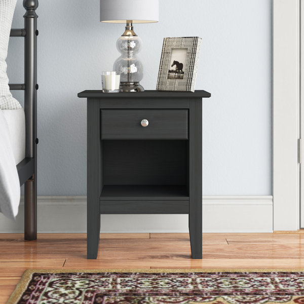 sense white high gloss bedside table with led light