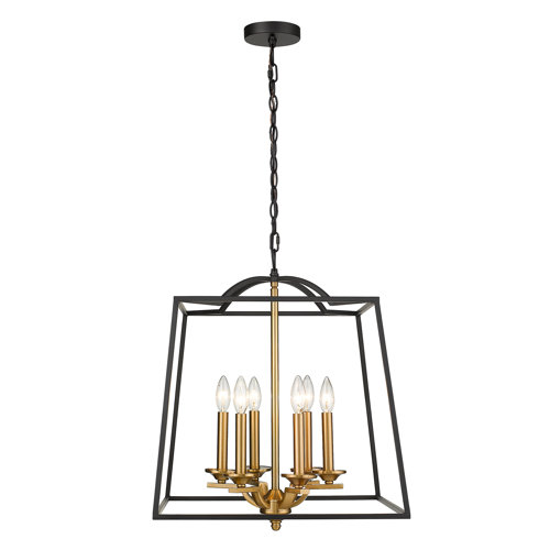 Gracie Oaks Giunta 6 Light Candle Style Geometric Chandelier Wayfair