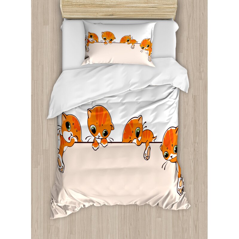 East Urban Home Cat Duvet Cover Set Wayfair