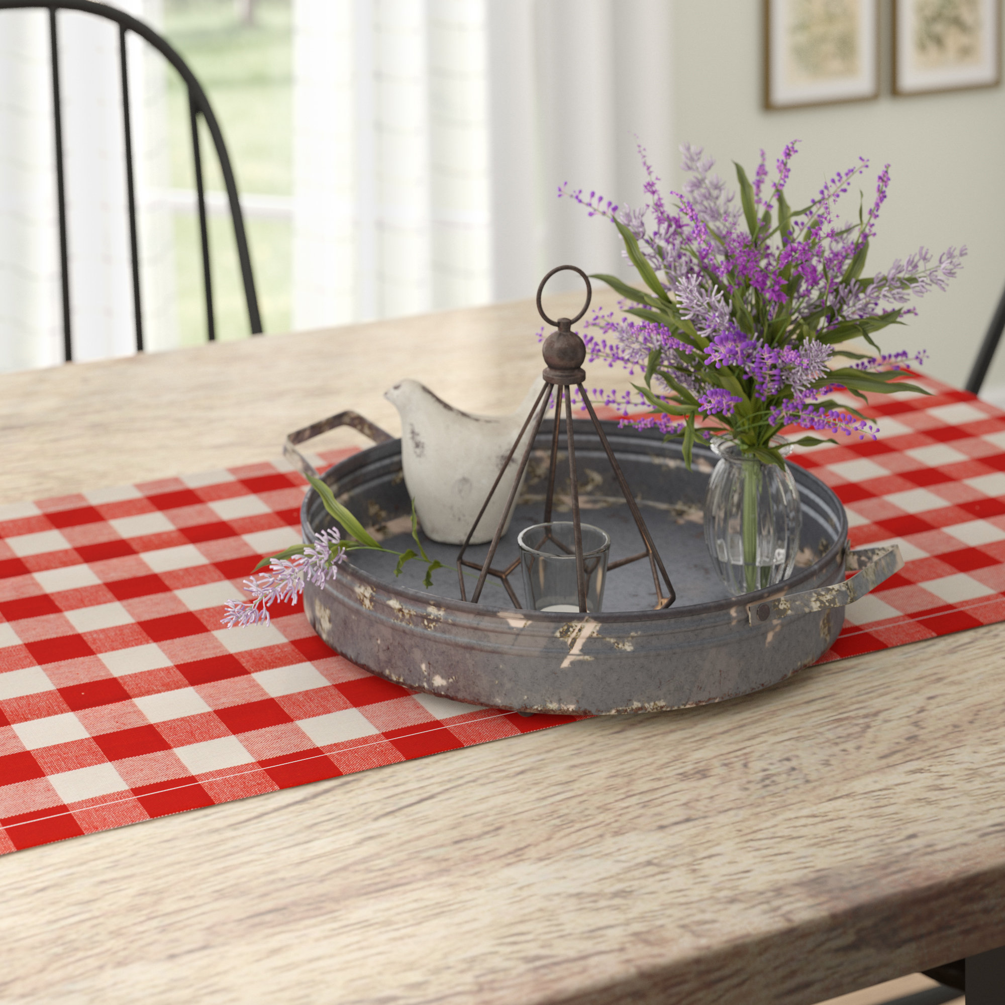 Gracie Oaks Wadlington Decorative Iron Coffee Table Tray Reviews