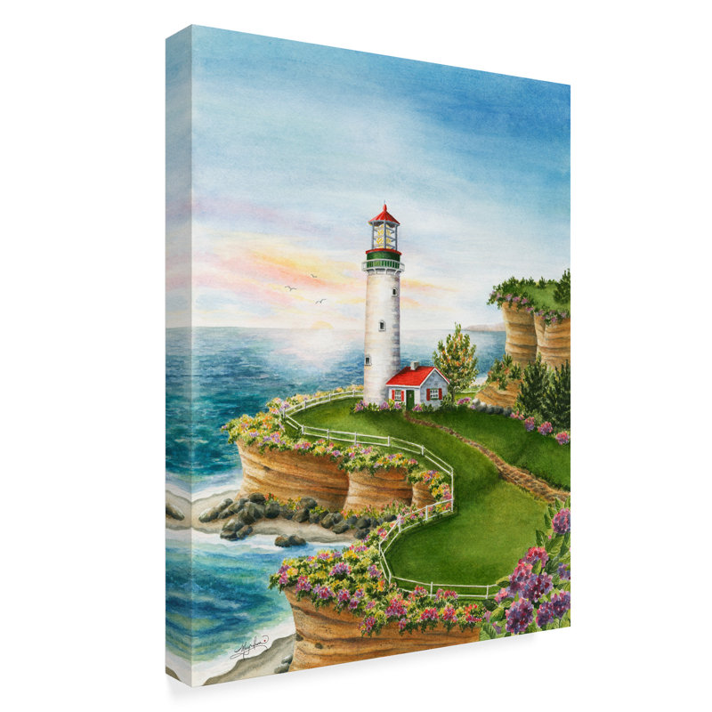 Winston Porter Lighthouse Sunset Acrylic Painting Print On
