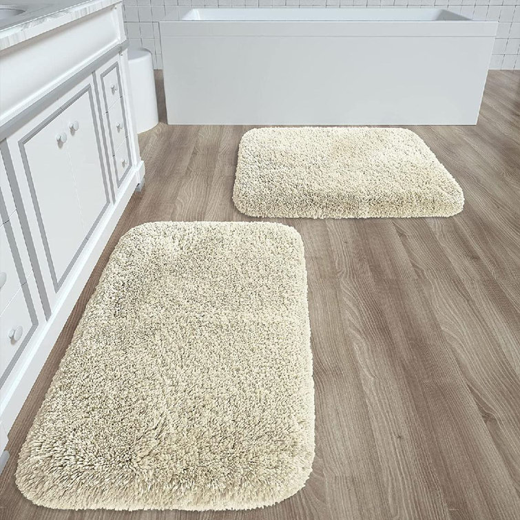 Mat Shaggy Microfibre Bathroom Shower Bath Mat Rug Non-Slips Backing Multi Size