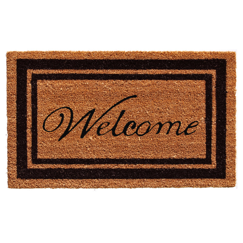 Charlton Home Stender Border Welcome Non Slip Outdoor Door Mat Reviews Wayfair