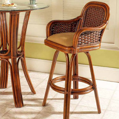 Moroccan 30 Swivel Bar Stool Boca Rattan Feature With Arms Color