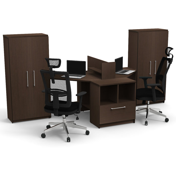 Symple Stuff Reception Corner Desk With Seating Collaboration