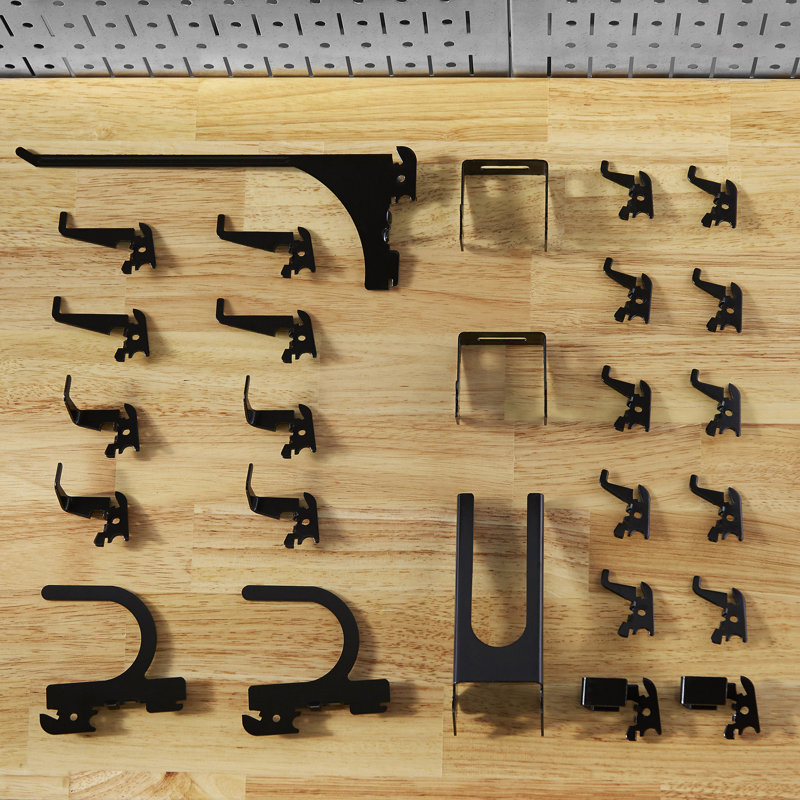 Wayfair Basics Slotted Storage Panel Deluxe 24 Piece Pegboard Hook