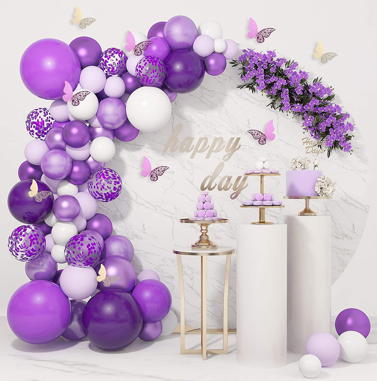 10x 5'' Violet tissue paper pom poms gift garland table wedding party decoration