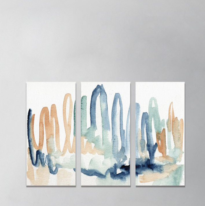 Ivy Bronx Seaglass Thoughts Triptych Print Multi Piece Image On Canvas Wayfair