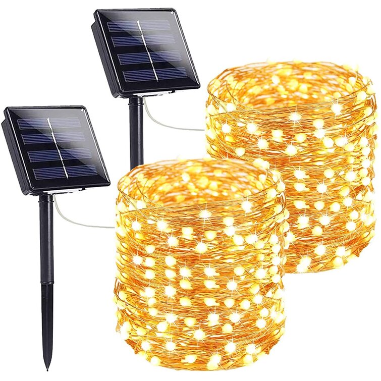 100 LED Solar Fairy Lights Strip String Outdoor Garden Light Weatherproof 2 Mode