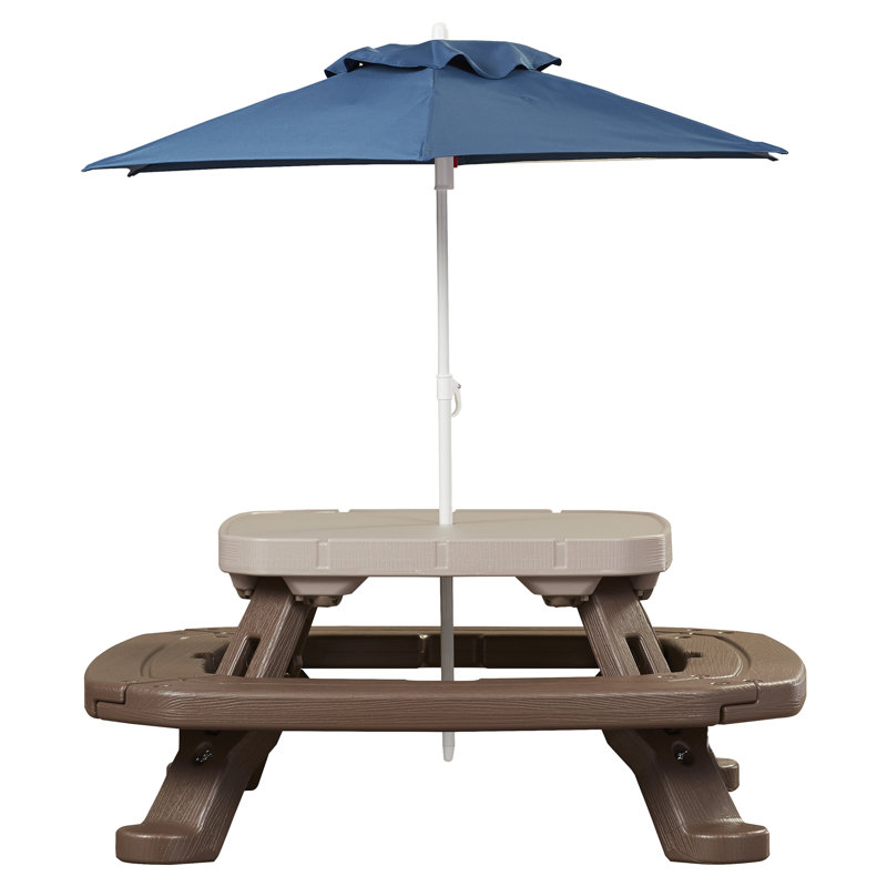 little tikes folding picnic table with umbrella