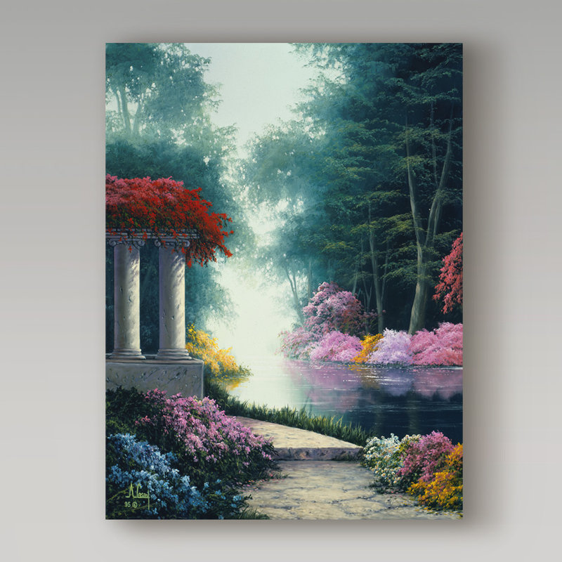 Trademark Art Garden Scene 24 Oil Painting Print On Wrapped