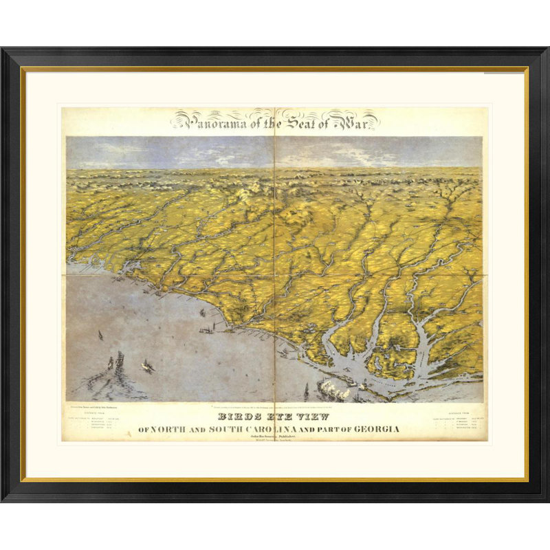 Global Gallery North And South Carolina And Part Of Georgia 1861 By John Bachmann Framed Graphic Art Wayfair