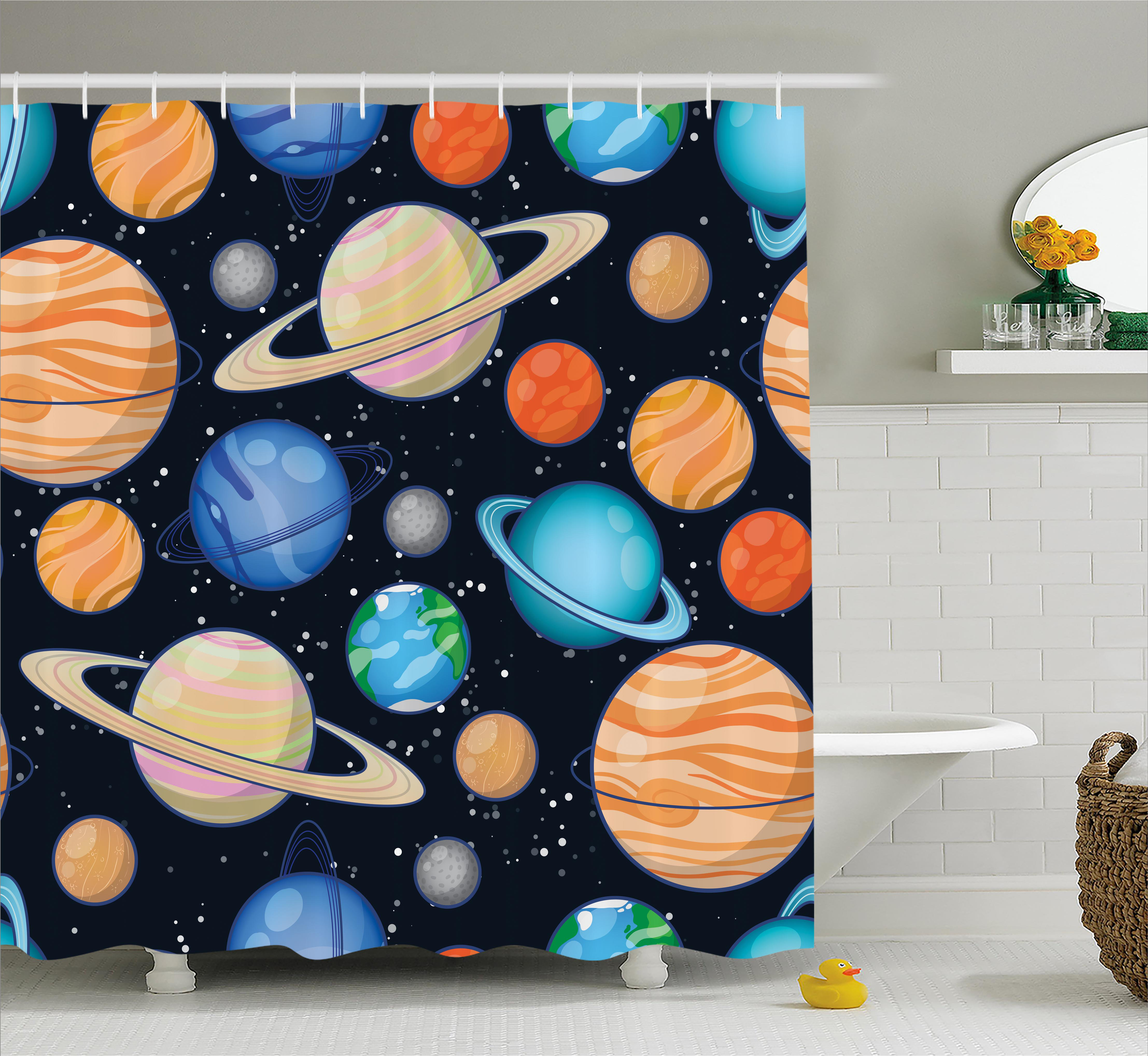 Zoomie Kids Mariah Galaxy Space Art Solar Single Shower Curtain