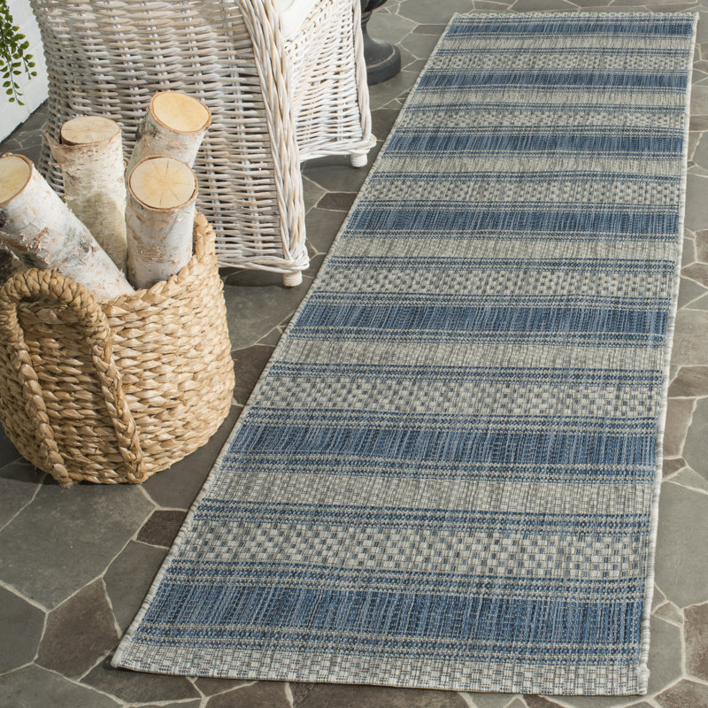 Beachcrest Home McCall Grey/Navy Indoor/Outdoor Area Rug ...
