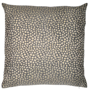 Gold Foil Zebra Print Filled Cushion 45cm Luxury Matte Velvet Dark Blue Teal