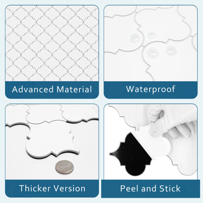 SUNWINGS 10-Sheet Peel And Stick Backsplash Stone Composite Self