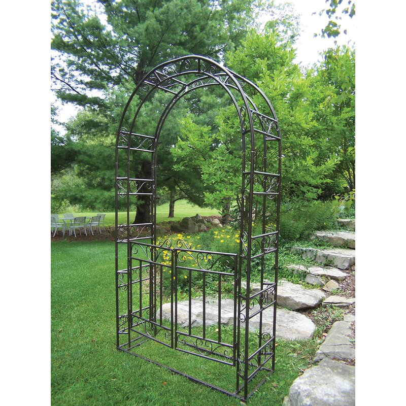 Steel Arbor with Gate and Base & Reviews | Joss & Main