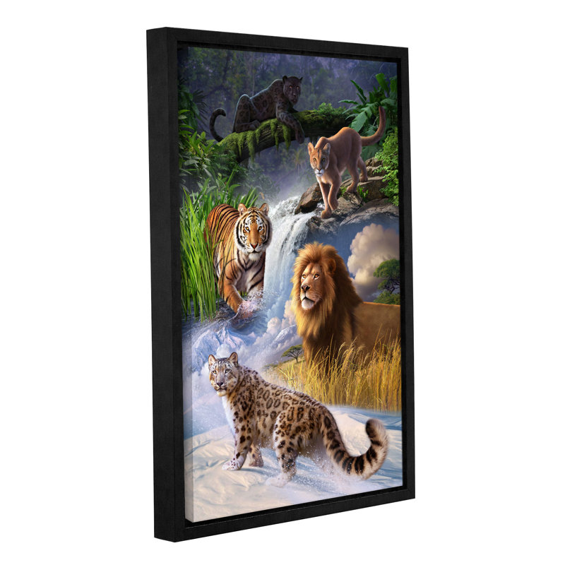 Artwall Big Cats By Jerry Lofaro Framed Graphic Art On Wrapped Canvas Wayfair