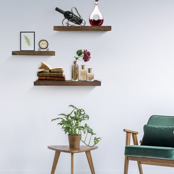 Wall Mount Shelf Set Of 3 Floating Display Storage Home Decor Shelves Furniture 