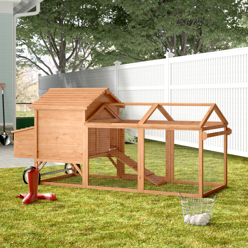Archie Oscar Bayer Wheeled Tractor Hen House Chicken Coop With Chicken Run Reviews Wayfair