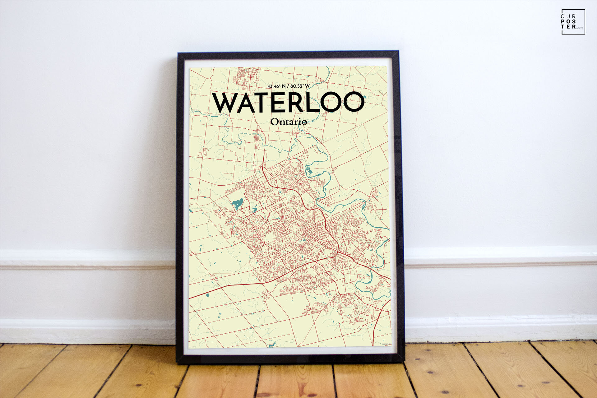 OurPoster Com Waterloo City Map Panoramic Graphic Art Wayfair   Waterloo City Map Panoramic Graphic Art 