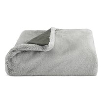 Max Studio Home Modern Faux Fur Throw By MAXSTUDIO Plush Lightweight Blanket in Beige Tan Gray Pure White