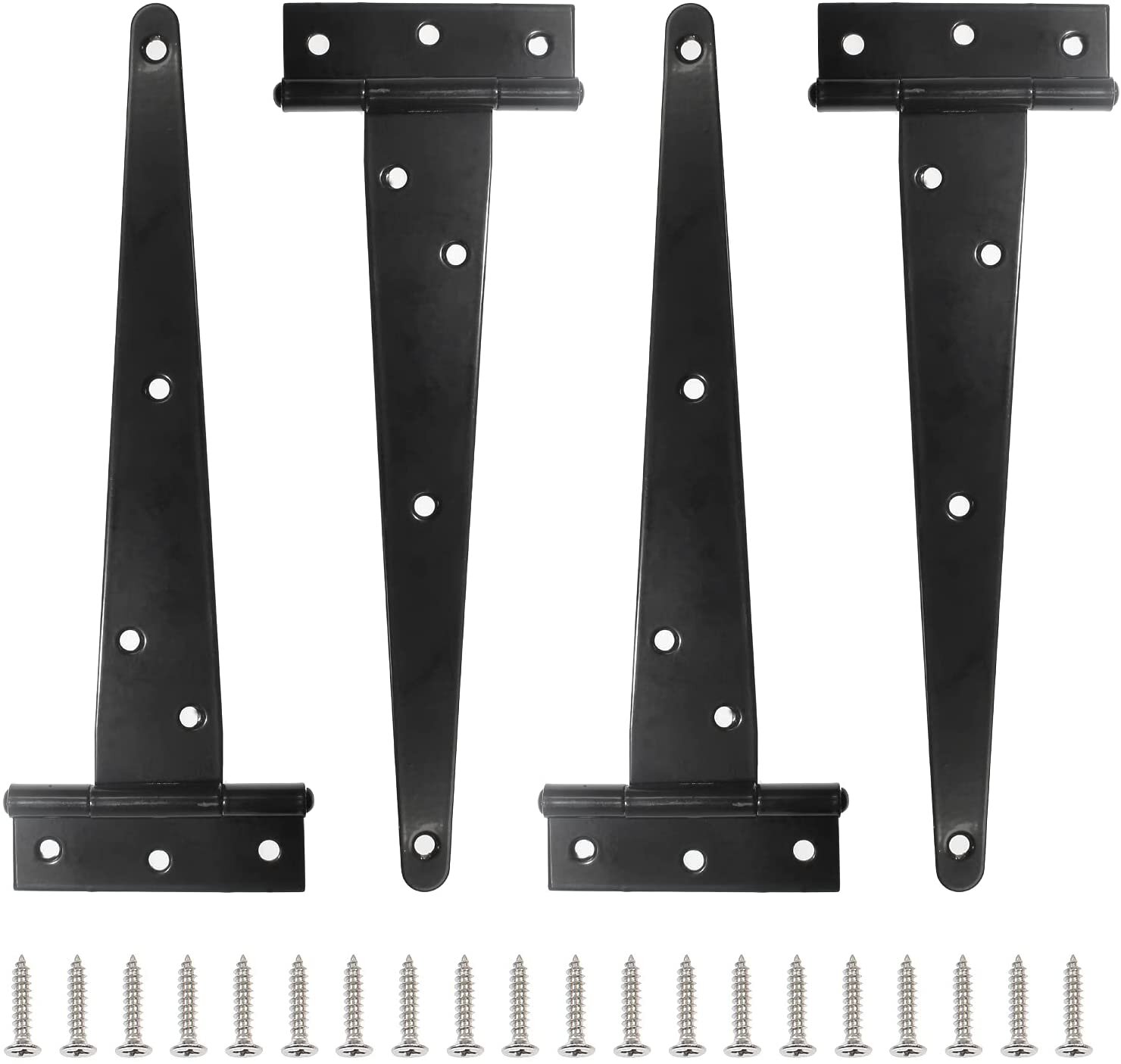 2 Pcs Iron Tee Hinges Black Heavy Duty Strap Cabinet Hinge Garden Shed Gate