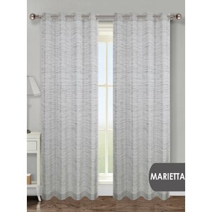 Prasoon Stripe Room Darkening Grommet Curtain Panels (Set of 2)